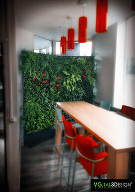 Mur végétal aménagement intérieur gamme Oxygène (plantes tropicales)